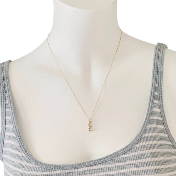 14k Necklace with a 10k Yellow Gold Diamond Pendant - Picture 5 of 11